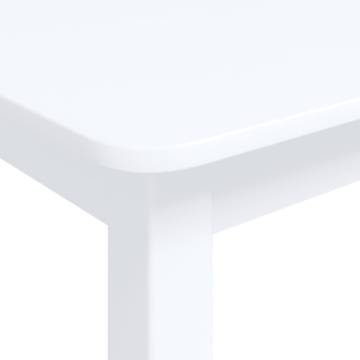 Dining Table White 114x71x75 cm Solid Rubber Wood