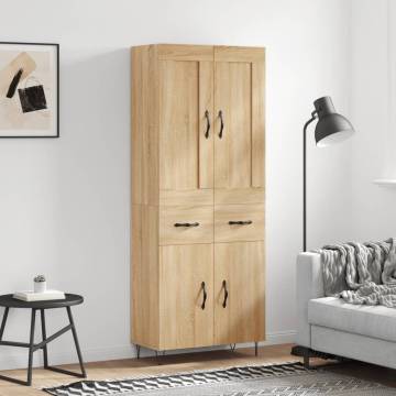 Highboard Sonoma Oak 69.5x34x180 cm Engineered Wood