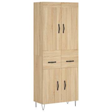 Highboard Sonoma Oak 69.5x34x180 cm Engineered Wood