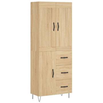 Highboard Sonoma Oak 69.5x34x180 cm Engineered Wood