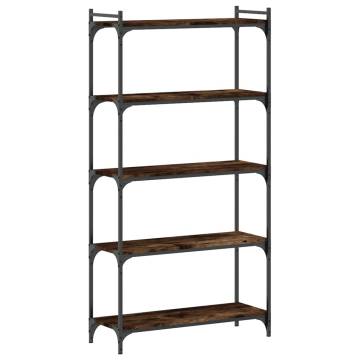 Bookcase 5-Tier Smoked Oak 80x30x154 cm Engineered Wood