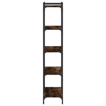 Bookcase 5-Tier Smoked Oak 80x30x154 cm Engineered Wood