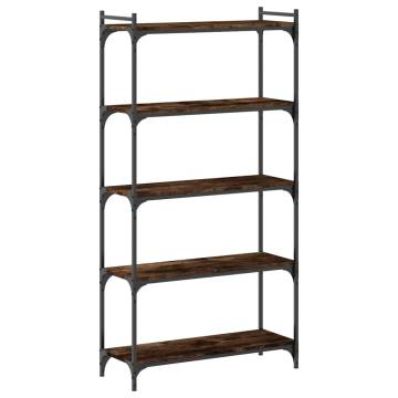 Bookcase 5-Tier Smoked Oak 80x30x154 cm Engineered Wood