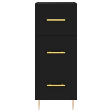 Highboard Black 34.5x34x180 cm Engineered Wood