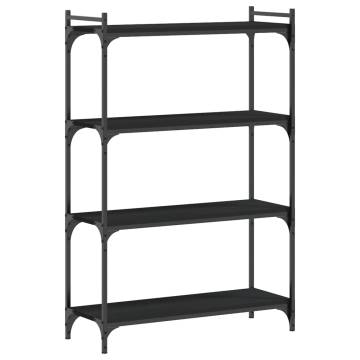 Bookcase 4-Tier Black 80x30x120 cm Engineered Wood