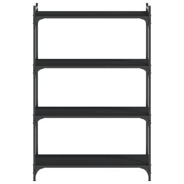 Bookcase 4-Tier Black 80x30x120 cm Engineered Wood