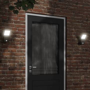 Outdoor LED Wall Light with Sensor Black Die-cast Aluminium