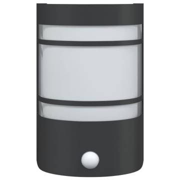 Outdoor Wall Light with Sensor Black Stainless Steel