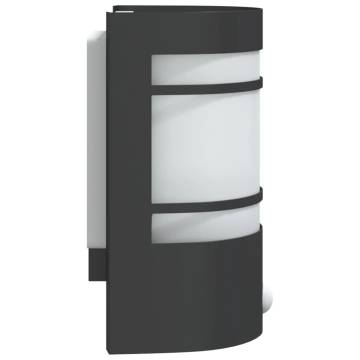 Outdoor Wall Light with Sensor Black Stainless Steel