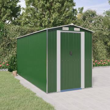 Garden Shed Green 192x440x223 cm Galvanised Steel