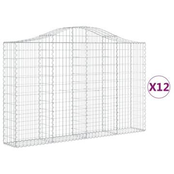 Arched Gabion Baskets 12 pcs 200x30x120140 cm Galvanised Iron