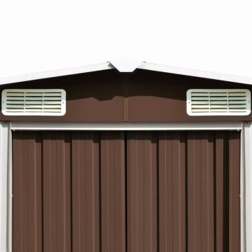 Garden Shed 257x489x181 cm Metal Brown