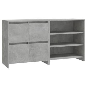 2 Piece Sideboard Concrete Grey Engineered Wood