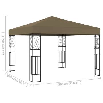 Gazebo 3x3 m Taupe Fabric