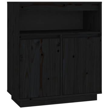 Sideboard Black 70x34x80 cm Solid Wood Pine