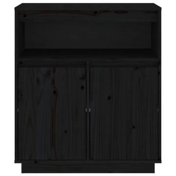 Sideboard Black 70x34x80 cm Solid Wood Pine