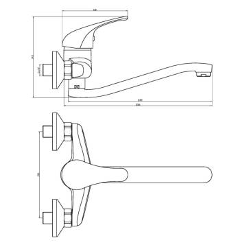 EISL Wall-mounted Kitchen Mixer Tap EUROPA Chrome