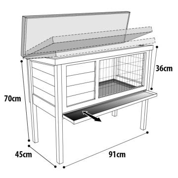 FLAMINGO Rabbit Hutch Bunny 90 91x45x70 cm Brown