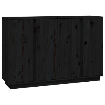 Sideboard Black 120x35x80 cm Solid Wood Pine