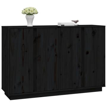 Sideboard Black 120x35x80 cm Solid Wood Pine