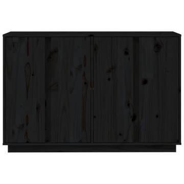 Sideboard Black 120x35x80 cm Solid Wood Pine