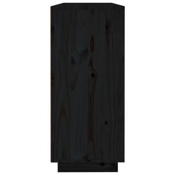 Sideboard Black 120x35x80 cm Solid Wood Pine