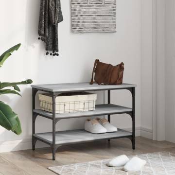 Shoe Bench Grey Sonoma 70x38.5x49 cm Engineered Wood