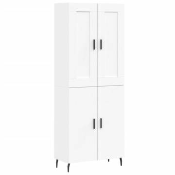 Highboard White 69.5x34x180 cm Engineered Wood