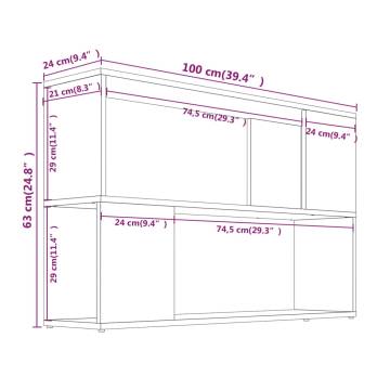 Book Cabinet Brown Oak 100x24x63 cm Engineered Wood