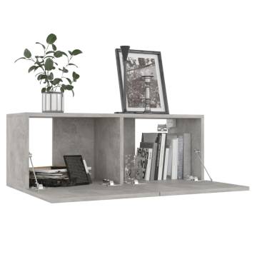 7 Piece TV Cabinet Set Concrete Grey Engineered Wood