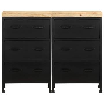 Sideboard with 6 Drawers Rough Mango Wood