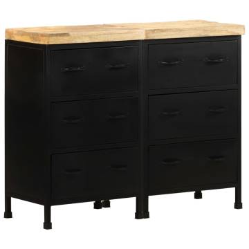 Sideboard with 6 Drawers Rough Mango Wood