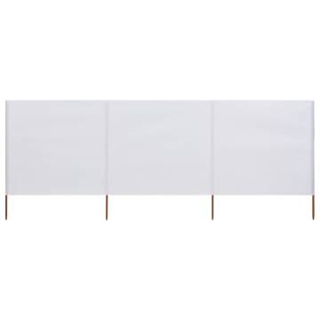 3-panel Wind Screen Fabric 400x80 cm Sand White