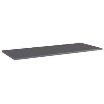 Bookshelf Boards 4 pcs High Gloss Grey 100x40x1.5 cm Engineered Wood