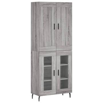 Highboard Grey Sonoma 69.5x34x180 cm Engineered Wood