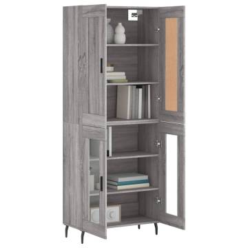 Highboard Grey Sonoma 69.5x34x180 cm Engineered Wood