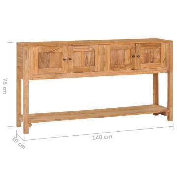 Sideboard 140x30x75 cm Solid Teak Wood