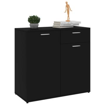 Sideboard Black 80x36x75 cm Engineered Wood