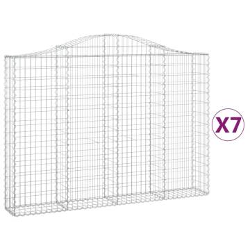 Arched Gabion Baskets 7 pcs 200x30x140160 cm Galvanised Iron