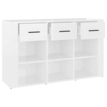 Sideboard High Gloss White 100x30x59.5 cm Engineered Wood