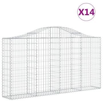 Arched Gabion Baskets 14 pcs 200x30x100120 cm Galvanised Iron