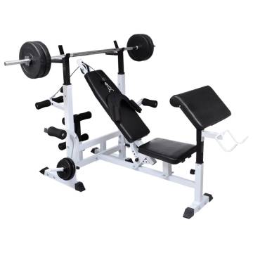 Weight Bench with Weight Rack, Barbell and Dumbbell Set 120 kg