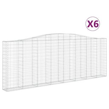 Arched Gabion Baskets 6 pcs 400x30x140160 cm Galvanised Iron