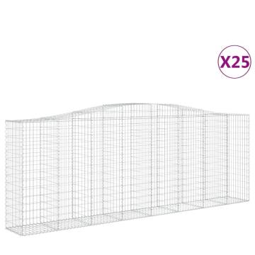 Arched Gabion Baskets 25 pcs 400x50x140160 cm Galvanised Iron