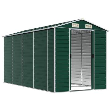 Garden Shed Green 191x385x198 cm Galvanised Steel