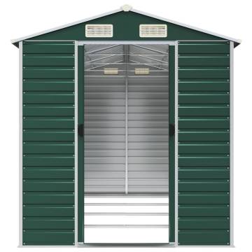 Garden Shed Green 191x385x198 cm Galvanised Steel