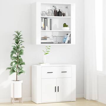 Highboard High Gloss White Engineered Wood