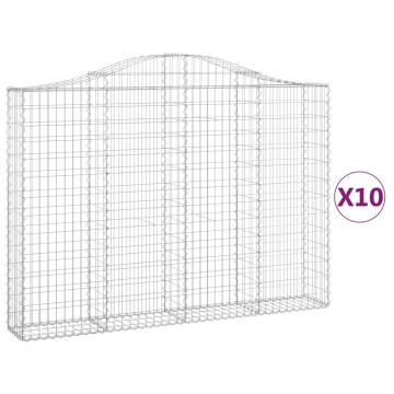 Arched Gabion Baskets 10 pcs 200x30x140160 cm Galvanised Iron