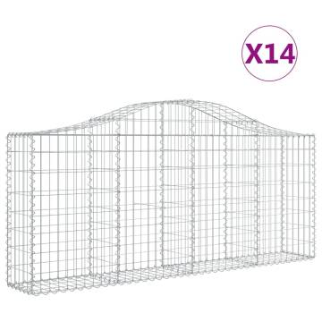 Arched Gabion Baskets 14 pcs 200x30x80100 cm Galvanised Iron