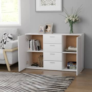 Sideboard White 120x35.5x75 cm Engineered Wood